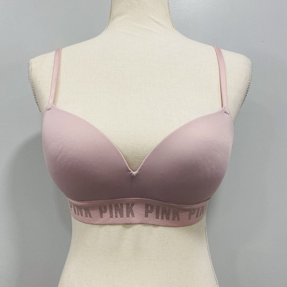 PINK Victoria's Secret 34C Chalk Pink Wear Everywhere Wireless Light Lined Bra